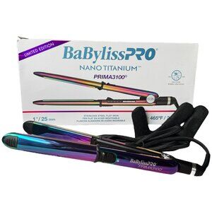 BaBylissPRO Nano Titanium Prima3100 Iridescent Flat Iron 1" Limited Edition